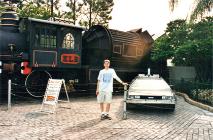 Me and a DeLorean time machine, 1999 Me and a DeLorean time machine