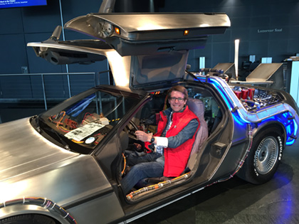 Me in a DeLorean time machine, 2015 Me in a DeLorean time machine
